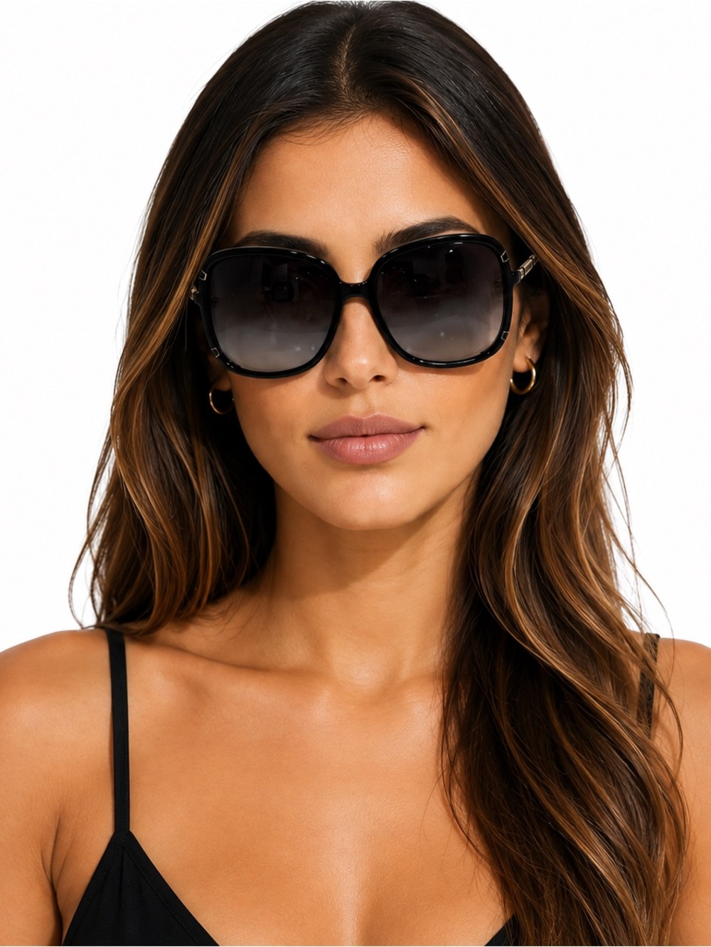 Juicy Couture Y2K VTG Black & Golf Gradient Oversized Women's Sunglasses